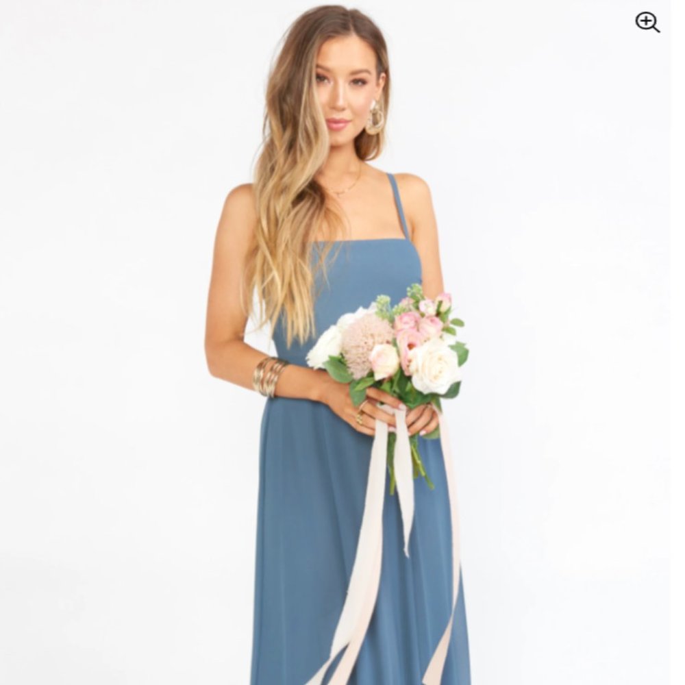 Show Me Your Mumu Bridesmaid Dress in Slate Blue